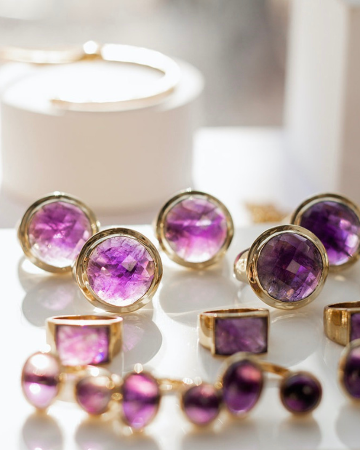 Amethyst cabochons