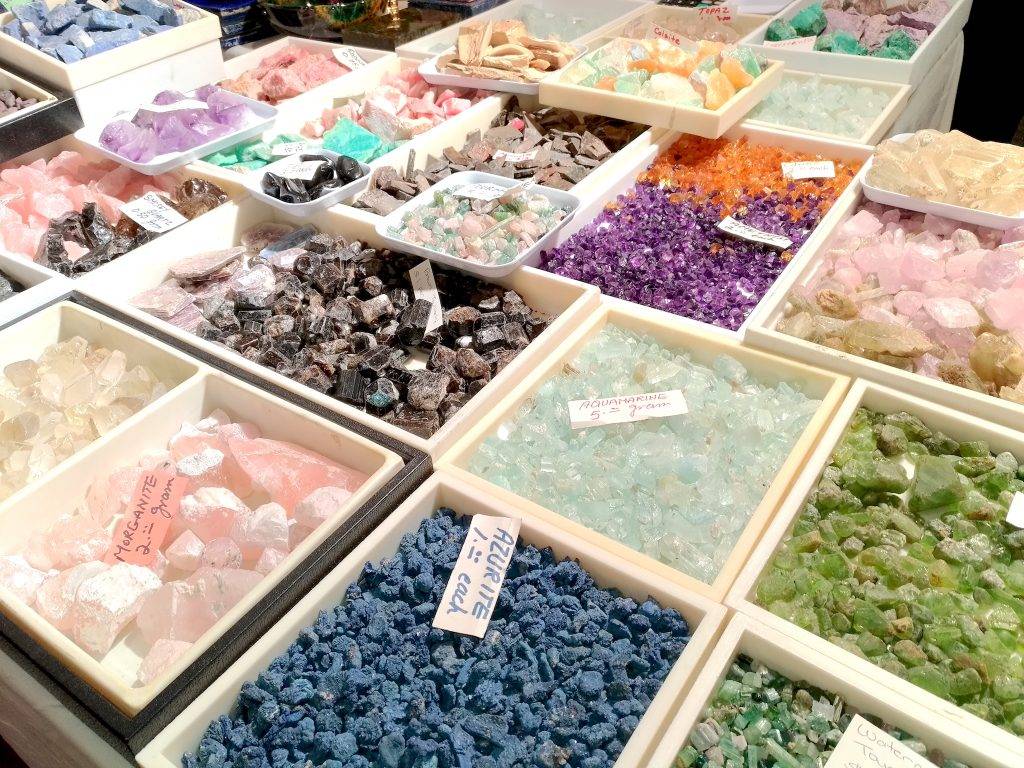 Morganite, Azurite, Tourmaline