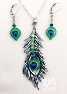 Peacock Feather Set Lampwork